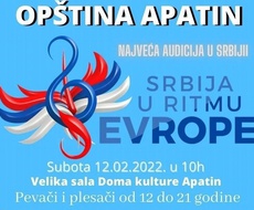 „Srbija u ritmu Evrope“ u subotu organizuje AUDICIJU za predstavnika Apatina